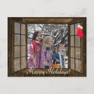 Personalised Christmas Window Family Photo card