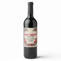 Personalised Christmas Wine Bottle Label