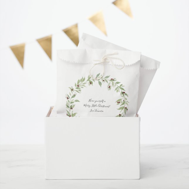 Personalised Christmas Wreath Favour Bag (Party)