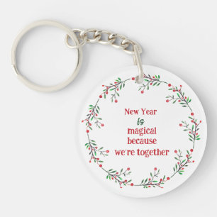 Personalised Christmas Wreath Keychain