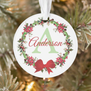 Personalised Christmas wreath  Ornament