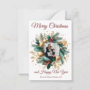 Personalised Christmas Wreath Photo Card