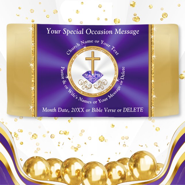Personalised Church Anniversary Banner, Many SIZES Banner (Personalized Church Banners. Retirement or Church Anniversary Banner. Pastor Appreciation Banners. )