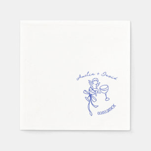Personalised Cin Cin Cherub Cupid Hand Drawn  Napkin