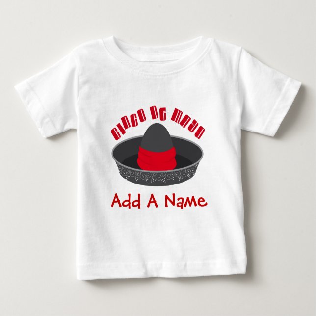Personalised Cinco De Mayo Baby Tee Shirt (Front)