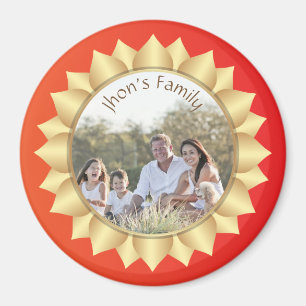 Personalised Circle Magnet Family Photo