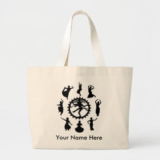 Personalised Circle of Indian Dance Large Tote Bag