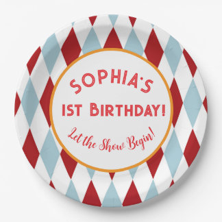 Personalised Circus Birthday Paper Plate