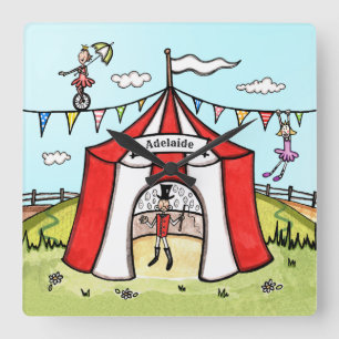 Personalised Circus Children's Acrylic Clock