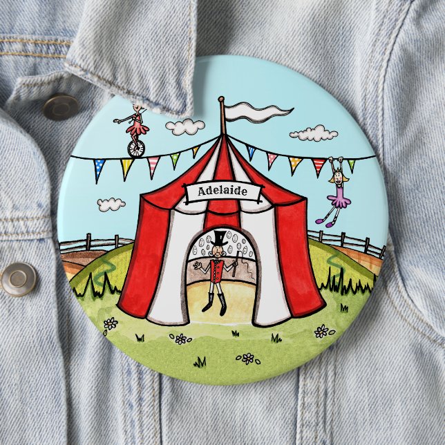 Personalised Circus Children's Badge Button (In Situ)