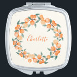 Personalised Citrus Orange Bridal Party Favour Compact Mirror<br><div class="desc">Personalised Citrus Orange Fruit Wreath Bridal Party Favour Compact Mirror</div>