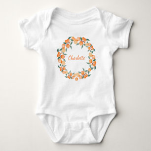 Personalised Citrus Orange Fruit  Baby Bodysuit