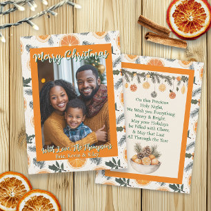 Personalised Citrus Themed Family Photo Christmas Card