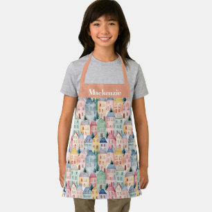 Personalised City Houses Sweet Kids' Apron