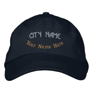 Personalised City Name Navy-Hat Featuring Classic Embroidered Hat