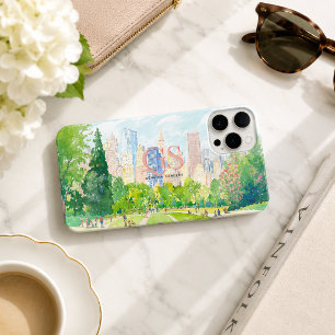 Personalised City Park Skyline Monogram iPhone 15 Pro Max Case
