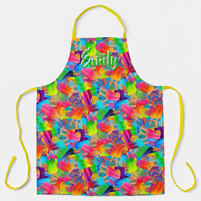 Personalised-CKC Popsicle Swirls, Blue- Apron (Front)