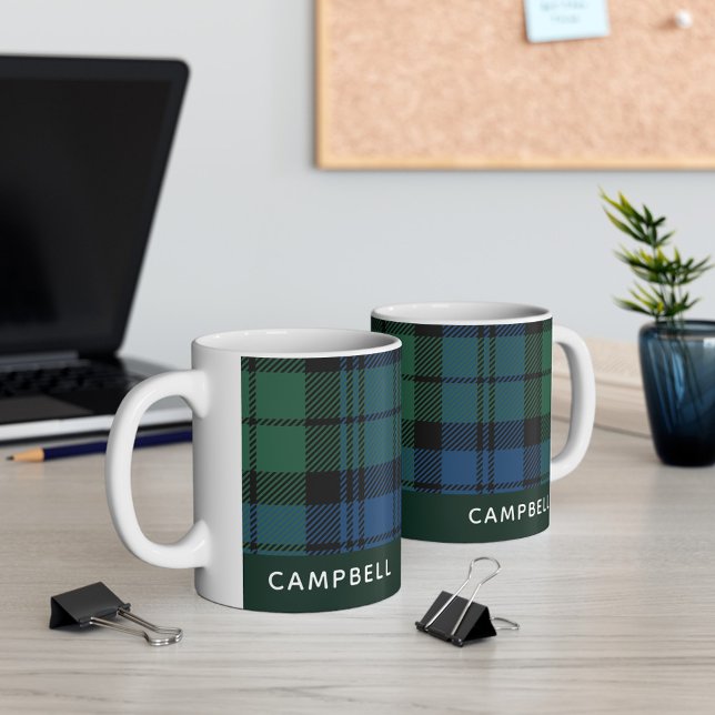 Personalised Clan Campbell Tartan Plaid Name Coffee Mug (Creator Uploaded)