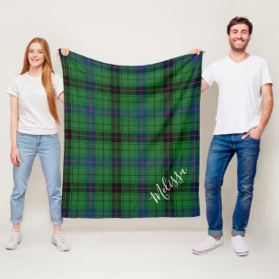 Personalised Clan Davidson Plaid Tartan Fleece Blanket