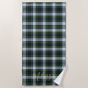 Personalised Clan Gordon Tartan Plaid Name Beach Towel