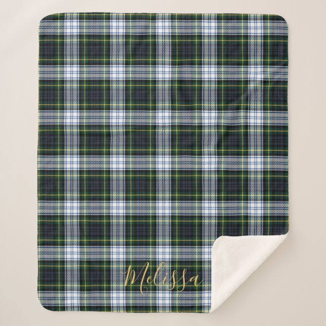 Personalised Clan Gordon Tartan Plaid Name Sherpa Blanket (Front)
