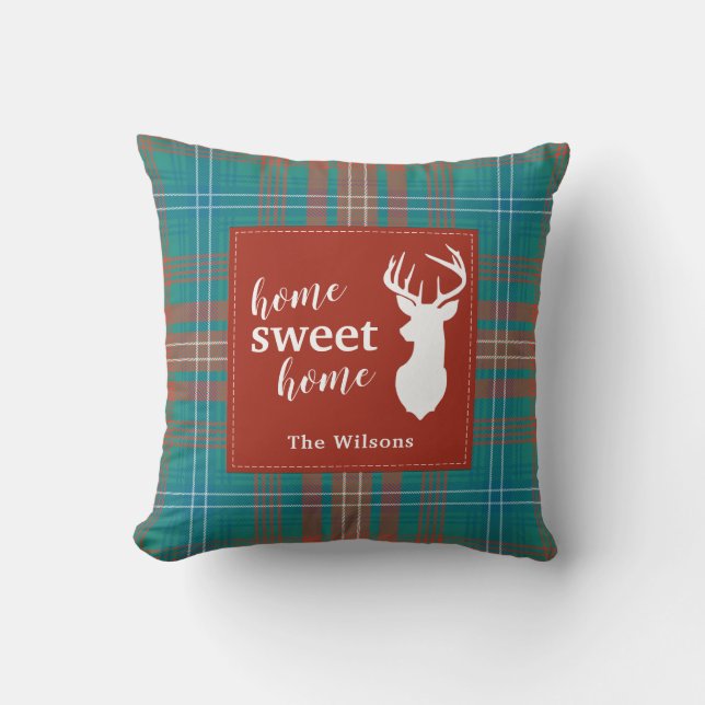 Personalised Clan Wilson Tartan Plaid Christmas Cushion (Front)