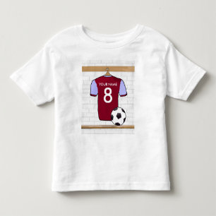 Personalised Claret Blue Football Soccer Jersey Toddler T-Shirt