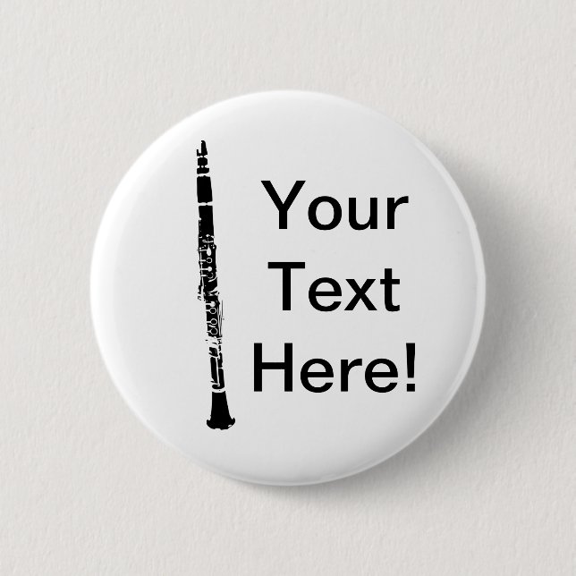 Personalised Clarinet 6 Cm Round Badge (Front)