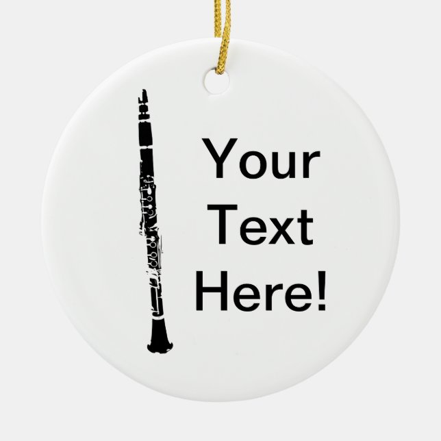 Personalised Clarinet Ceramic Tree Decoration (Front)