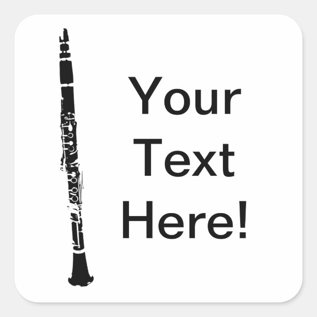 Personalised Clarinet Square Sticker (Front)