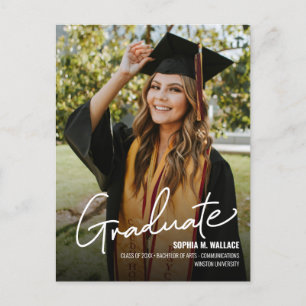 Personalised Class 2026 University Graduate Photo Announcement Postcard