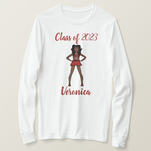 Personalised Class of 2023 Majorette Shirt Berry (Design Front)