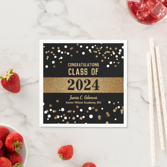 Personalised Class of 2024 Custom Graduation Party Napkin (Insitu)