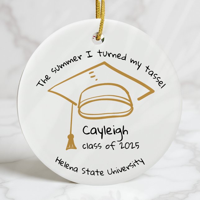 Personalised Class of 2025 Graduation Keepsake Ceramic Ornament (Creator Uploaded)