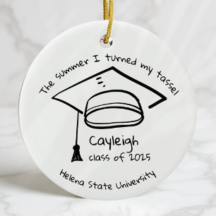 Personalised Class of 2025 Graduation Keepsake Ceramic Ornament