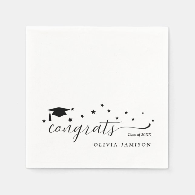 Personalised  Class of 2025 Graduation Party Decor Napkin (Front)