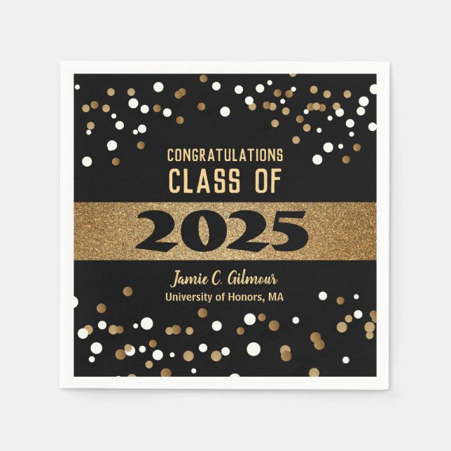 Personalised Class of 2025 Graduation Party Napkin (Front)