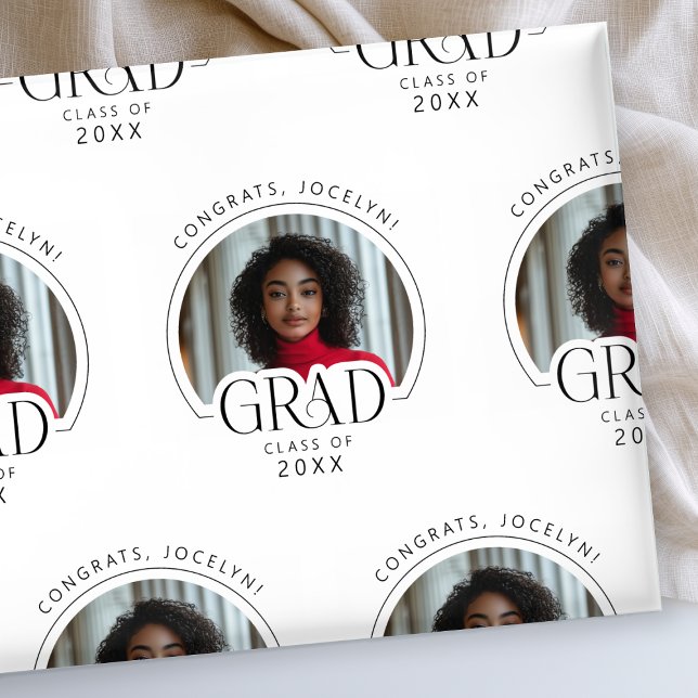 Personalised Class of 2025 Photo Grad  Wrapping Paper (Creator Uploaded)