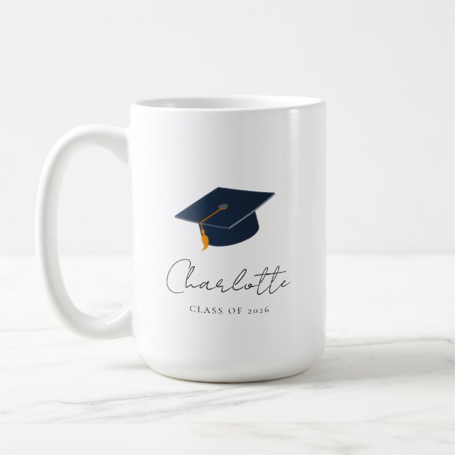 Personalised Class of 2026 Graduation Icon Coffee Mug (Left)