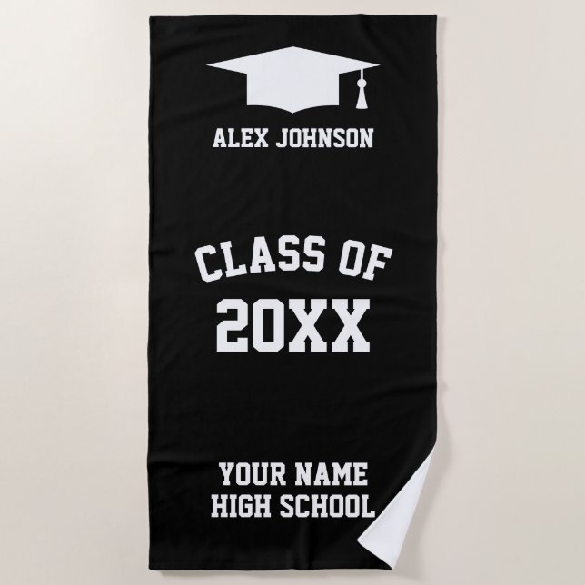 Personalised class of beach towels for graduation (Front)