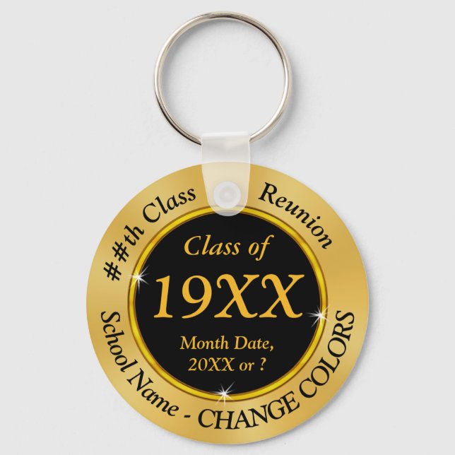 Personalised, Class Reunion Gifts, Change COLORS Key Ring (Front)