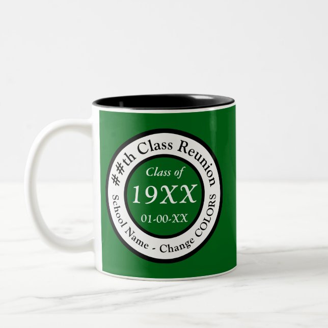 Personalised Class Reunion Gifts Your Colours, Tex Two-Tone Coffee Mug (Left)