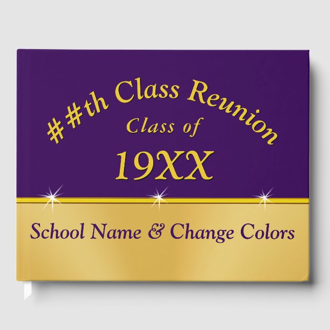 Personalised Class Reunion Guest Book, Your Colour Guest Book (Front)