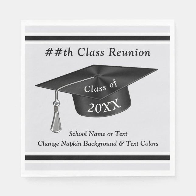 Personalised Class Reunion Party Supplies Napkins (Front)