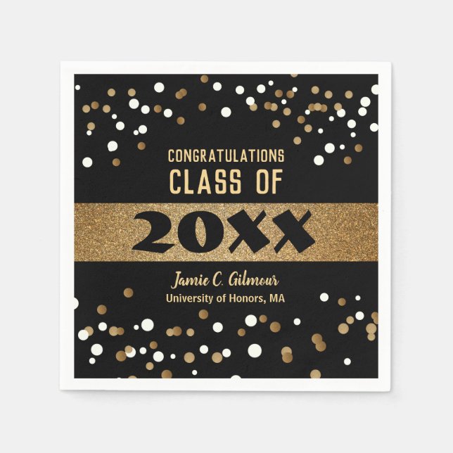 Personalised Class Year Graduation Party Napkin (Front)