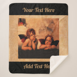 Personalised Classic Angelic Cherubs Art Sherpa Blanket