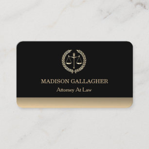 Personalised Classic Attorney Gold Justice Scale  Business Card
