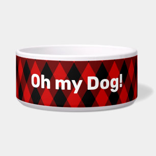 Personalised Classic Black and Red Diamond Pattern