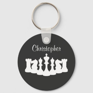 Personalised Classic Chess Pieces King Key Ring