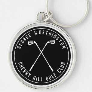 Personalised classic custom golf club black key ring